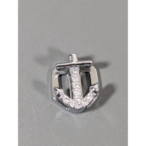 Keep Collective Silver Tone Crystal Pave Anchor Slide Charm NEW - Picture 1 of 5